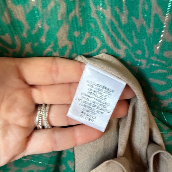 Banana Republic green shimmer belted semi formal dress size 0 - Picture 4 of 9